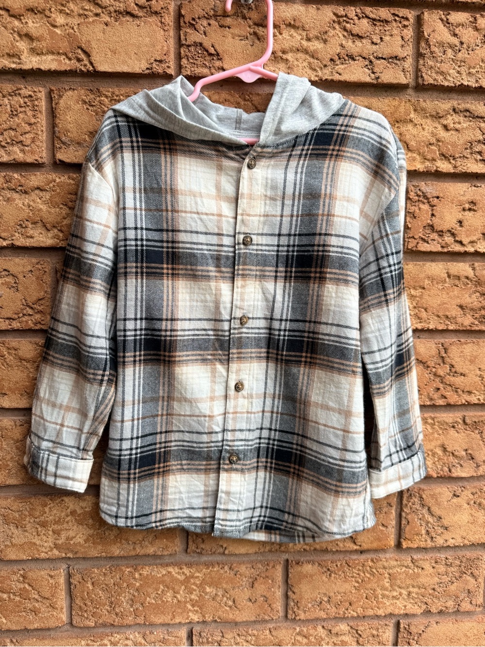 10/$25 • Carters Child of Mine Flannel Hooded Button Down Shirt
